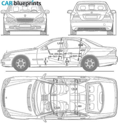 Mercedes-Benz S Sedan blueprint