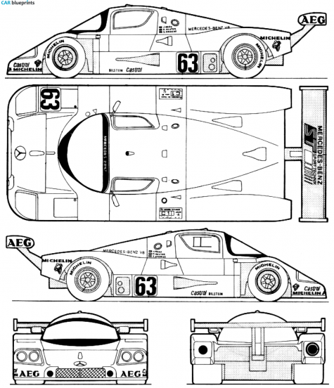 1989 Mercedes-Benz Sauber C9 Le Mans Coupe blueprint