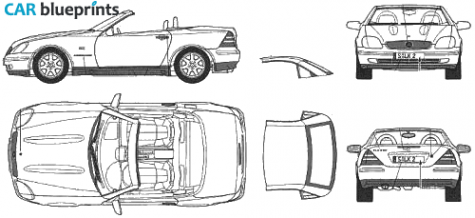 1997 Mercedes-Benz R170 SLK320 Charger Roadster blueprint