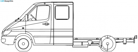 2006 Mercedes-Benz Sprinter 3 CDi 4x4 Chassis Truck blueprint