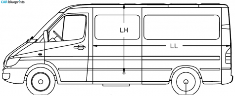 Mercedes-Benz Sprinter 4 CDi 4x4 Minivan blueprint