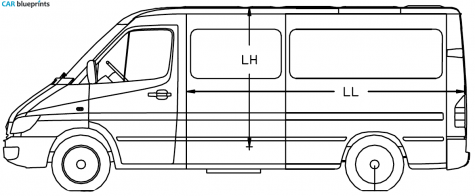 Mercedes-Benz Sprinter 4 CDi Minivan blueprint