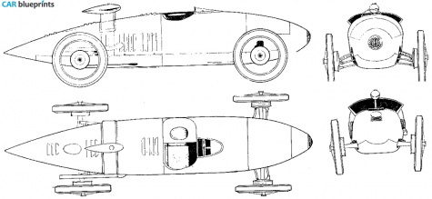 Mercedes-Benz Tropfenwagen Coupe blueprint