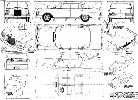 1962 Mercedes-Benz W111 Sedan blueprint