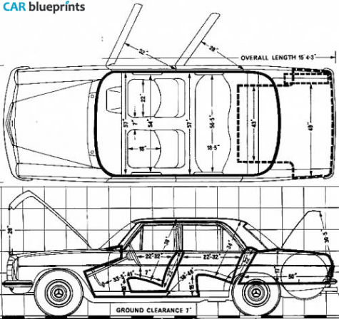 1973 Mercedes-Benz 230 Sedan blueprint