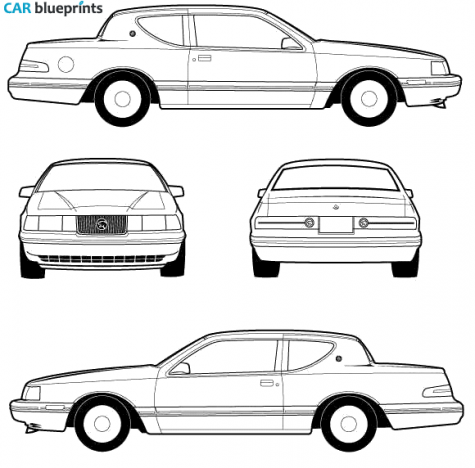 1988 Mercury Cougar Coupe blueprint