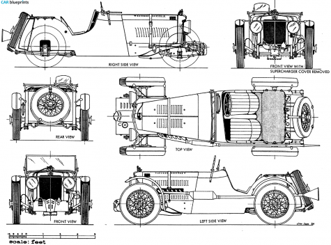 1933 MG K3 Roadster blueprint