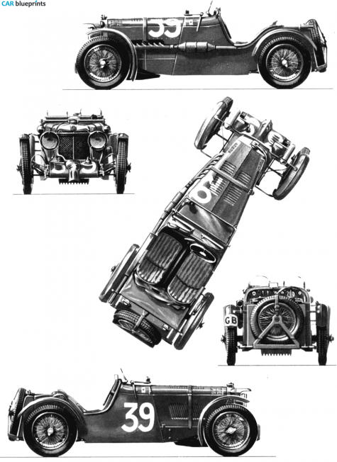 1933 MG Magnette K3 Mille Miglia OW blueprint