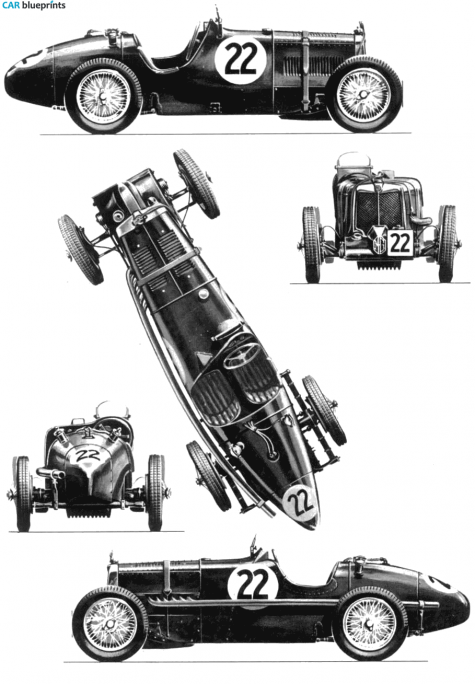 1934 MG Magnette K3 OW blueprint