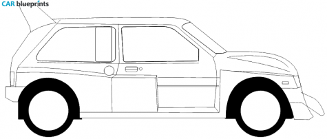 1984 MG Metro 6R4 Group B Hatchback blueprint