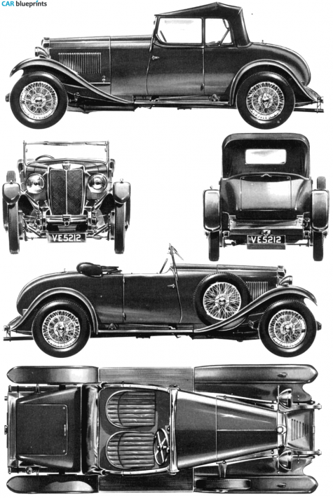 1930 MG Six 18/80 Mark II Roadster blueprint