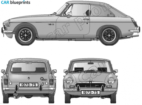 1973 MG MGB GT V8 Coupe blueprint