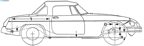 1972 MG B MK III Cabriolet blueprint