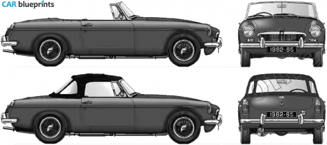 1962 MG MGB Roadster blueprint