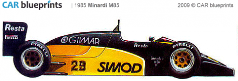 1985 Minardi M85 F1 OW blueprint