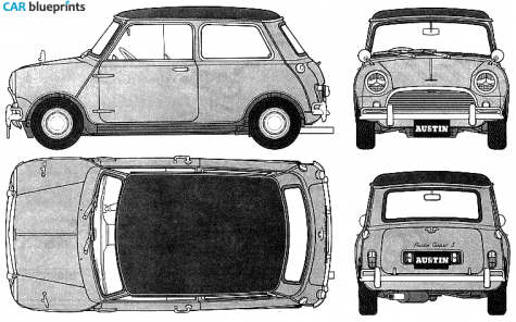 1964 Mini Cooper S 1275 Hatchback blueprint