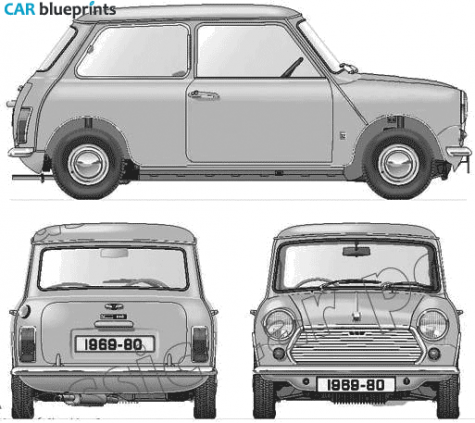 1970 Mini 850 Mk III Hatchback blueprint