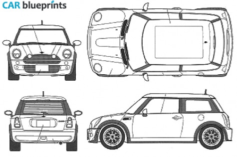 1996 Mini Cooper Italian Job Charie Crocker Model Hatchback blueprint