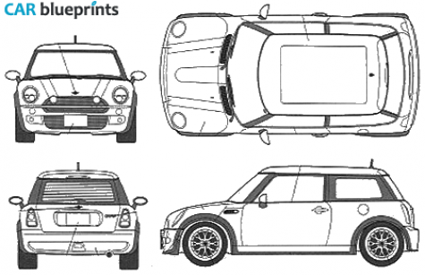 1996 Mini Cooper Italian Handsome Rob Model Hatchback blueprint