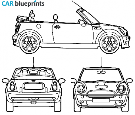 2006 Mini Cooper S Convertible Cabriolet blueprint