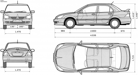 2003 Mitsubishi Lancer Cedia Sedan blueprint