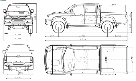 2007 Mitsubishi L200 Double Cab 4Life Pick-up blueprint