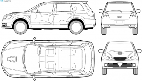 2004 Mitsubishi Airtreck SUV blueprint