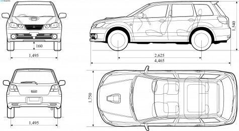 2005 Mitsubishi Airtek Turbo SUV blueprint