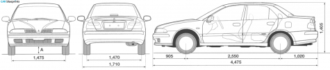 1995 Mitsubishi Carisma Sedan blueprint