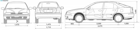 1995 Mitsubishi Carisma Sedan blueprint