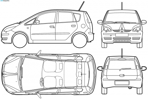 2005 Mitsubishi Colt 5 door Hatchback blueprint