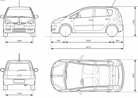 2007 Mitsubishi Colt 5-door Hatchback blueprint