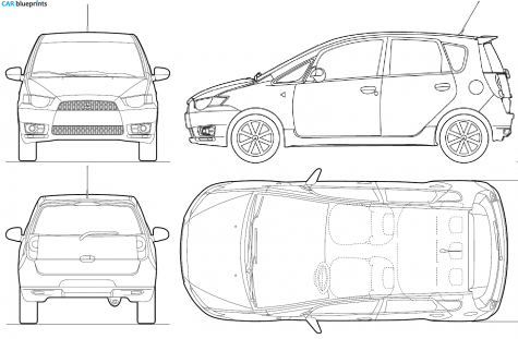 2010 Mitsubishi Colt 5-door Hatchback blueprint