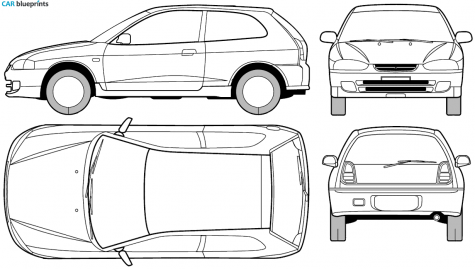 1991 Mitsubishi Colt Hatchback blueprint