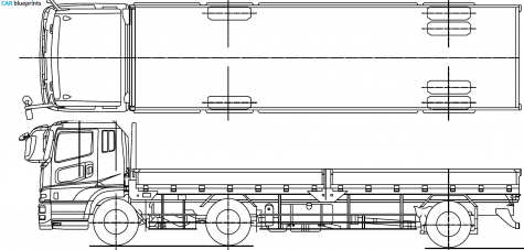 Mitsubishi Fuso Super Great 6x2 Cargo Truck blueprint