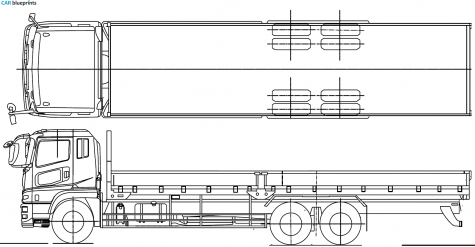 Mitsubishi Fuso Super Great 6x2 Truck blueprint