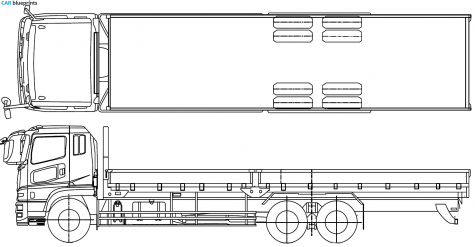 Mitsubishi Fuso Super Great 6x4 Truck blueprint