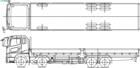 Mitsubishi Fuso Super Great 8x4 Truck blueprint