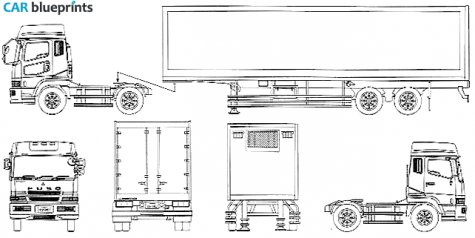 Mitsubishi Fuso Trailer Truck blueprint