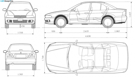 1996 Mitsubishi Galant Sedan blueprint