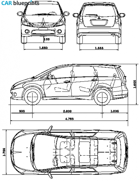 2003 Mitsubishi Grandis Minivan blueprint