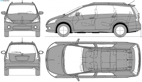 2004 Mitsubishi Grandis Minivan blueprint