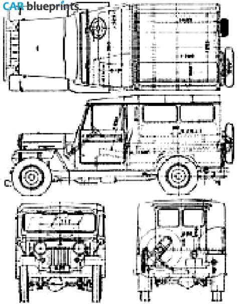 1967 Mitsubishi Jeep J32 SUV blueprint