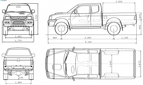 2007 Mitsubishi L200 Club Cab Warrior Pick-up blueprint