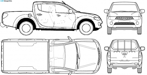 2006 Mitsubishi L200 double cub SUV blueprint