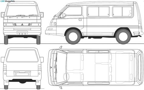 2005 Mitsubishi L300 SWB Bus blueprint