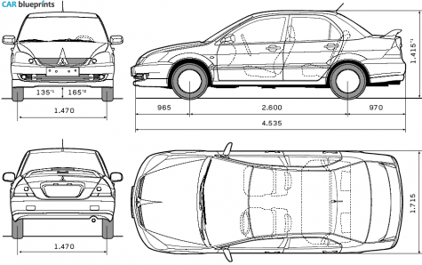 2002 Mitsubishi Lancer VII Sedan blueprint