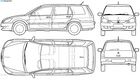 2003 Mitsubishi Lancer Wagon blueprint