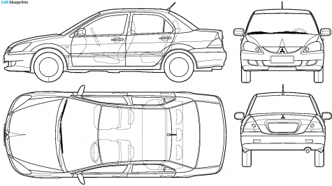 2003 Mitsubishi Lancer Sedan blueprint