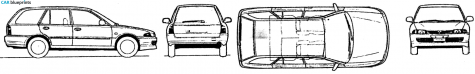 1998 Mitsubishi Lancer VI Estate Wagon blueprint